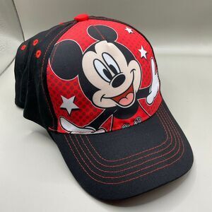 3 Disney Mickey Mouse Youth Hats Snapback Red and Black